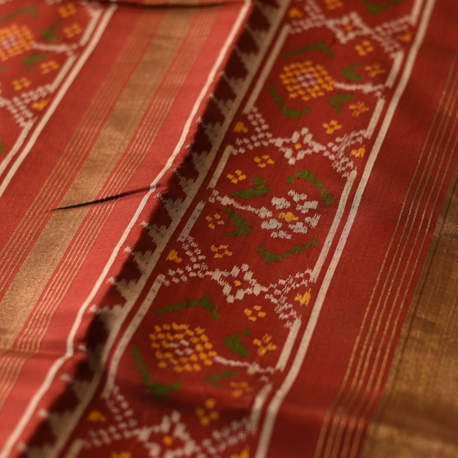 shop Handwoven Patola Silk Saree - Double Ikat Patola green
