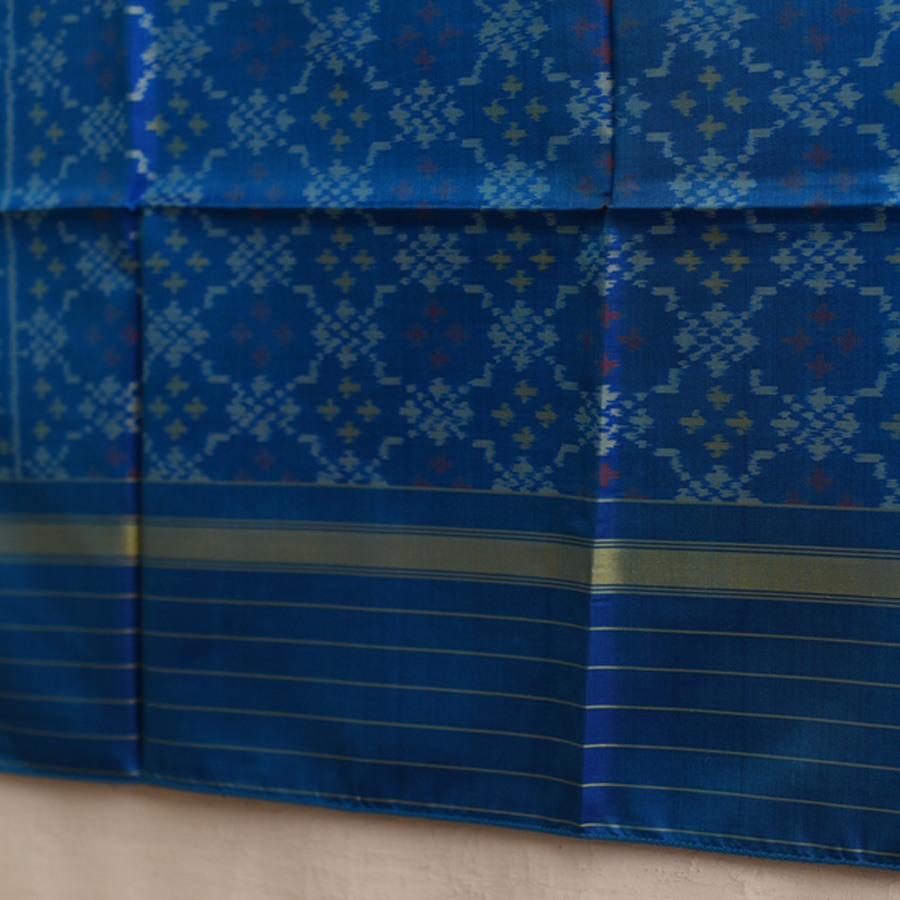 shop pure silk patola dupatta handloom~ Peacock Feather Blue Color