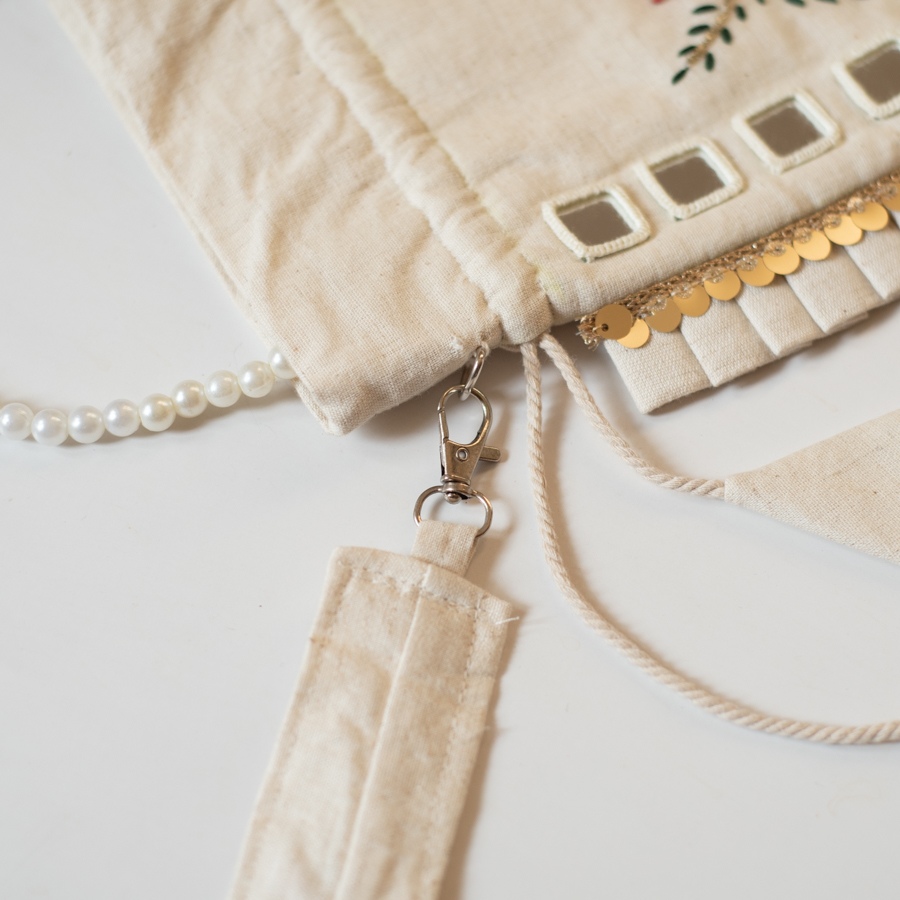 shop Embroidered Potli Purse With Detachable Belt