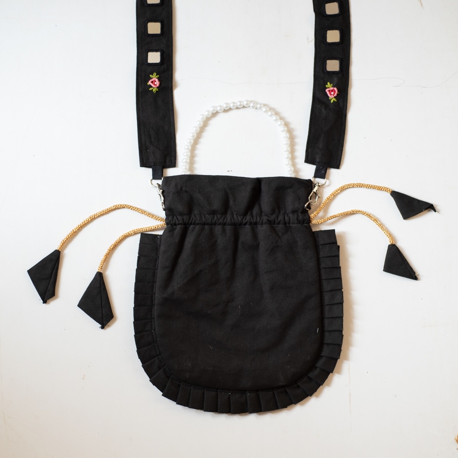 shop Embroidered Potli Purse With Detachable Belt