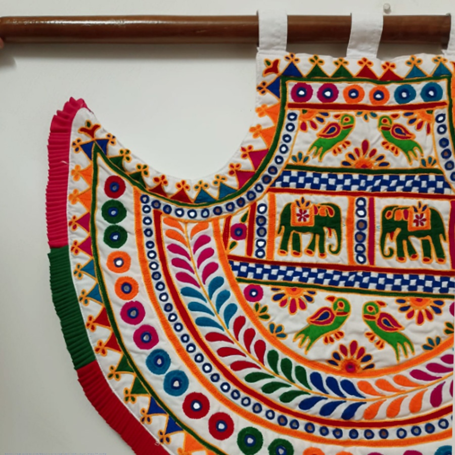 shop Kutchi Embroidered Traditional Fen Wall Hanging / Wall Piece -Vinjano