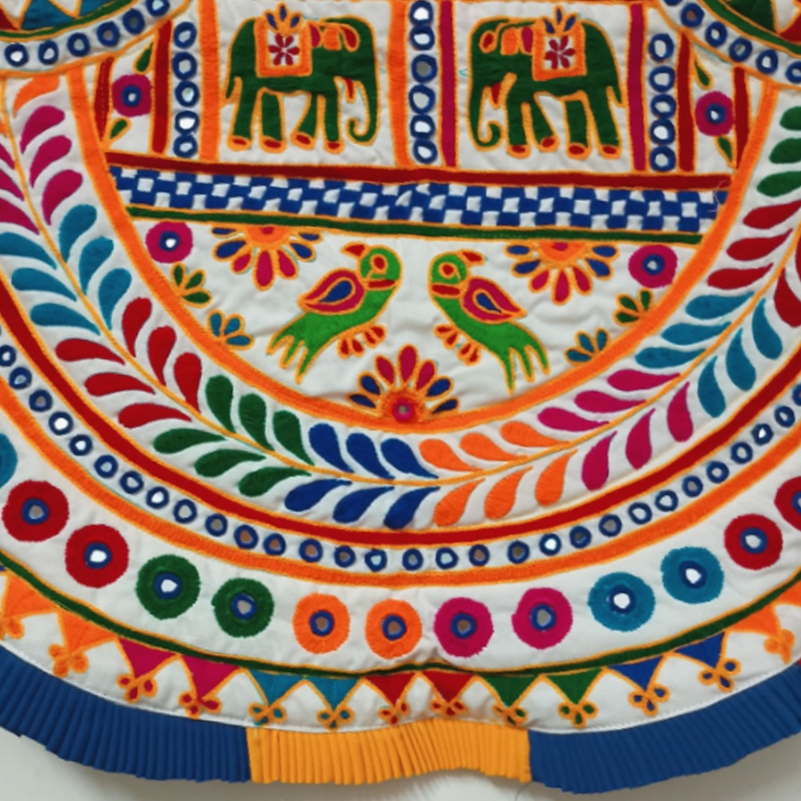 shop Kutchi Embroidered Traditional Fen Wall Hanging / Wall Piece -Vinjano