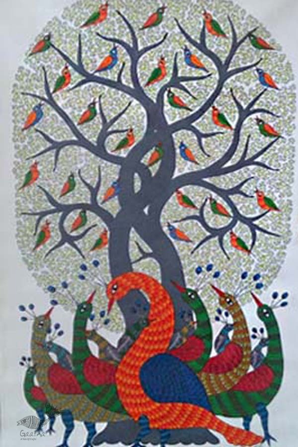 Shop online hand painted canvas gond painting