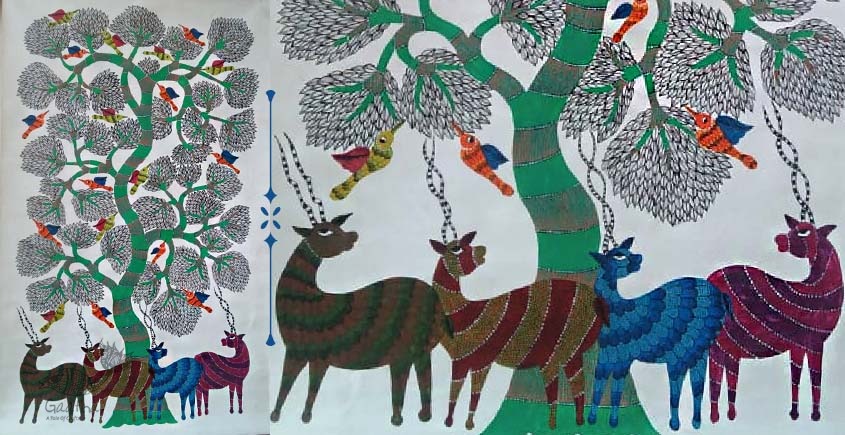 gond painting on wall