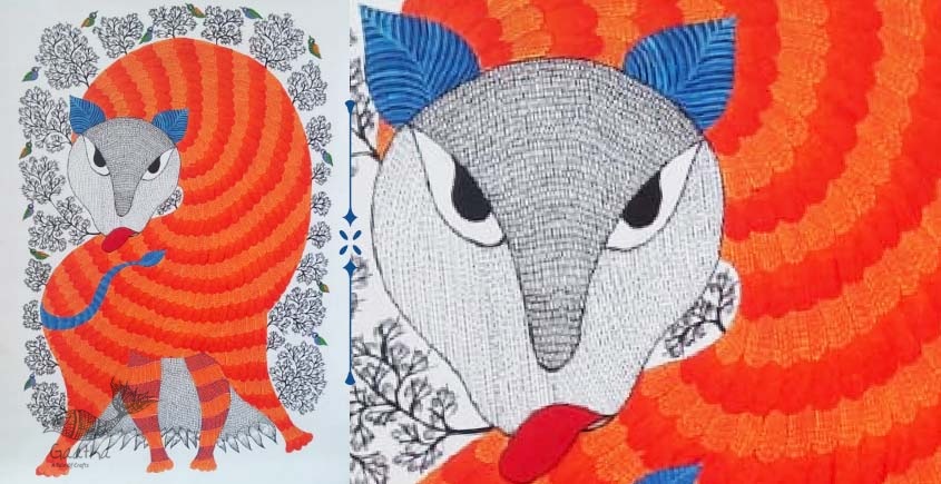 Shop online hand painted canvas gond painting