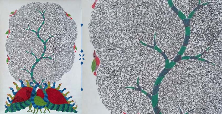 Shop online hand painted canvas gond painting