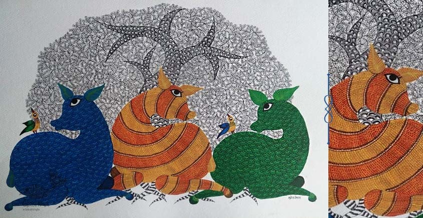 Shop online hand painted on Paper gond painting
