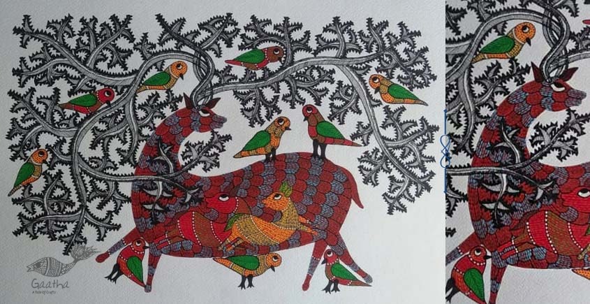 Shop online hand painted on Paper gond painting