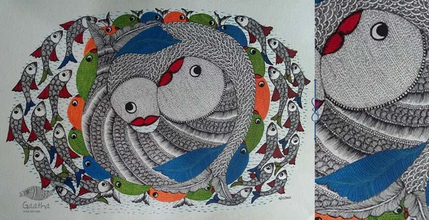 Shop online hand painted on Paper gond painting
