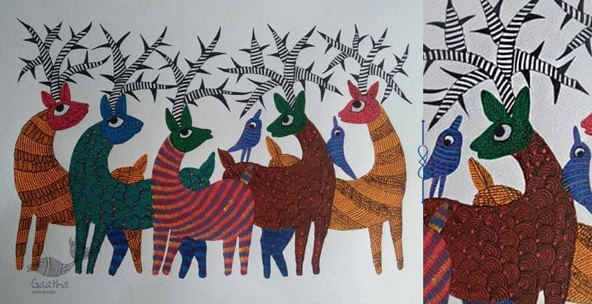 Shop online hand painted on Paper gond painting