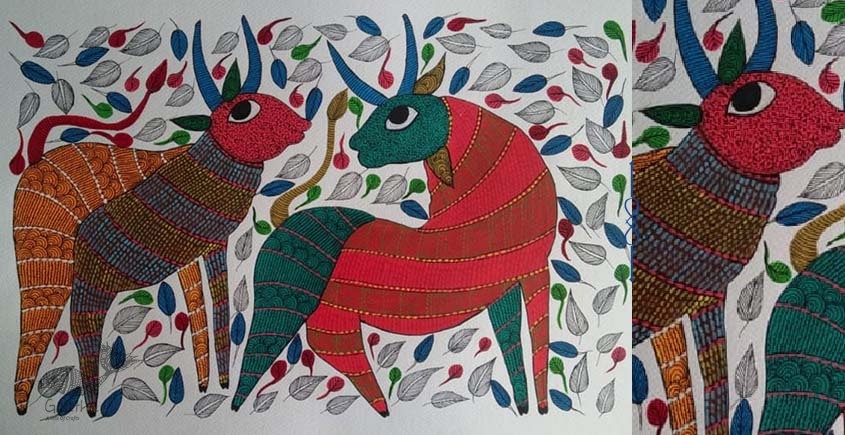 Shop online hand painted on Paper gond painting