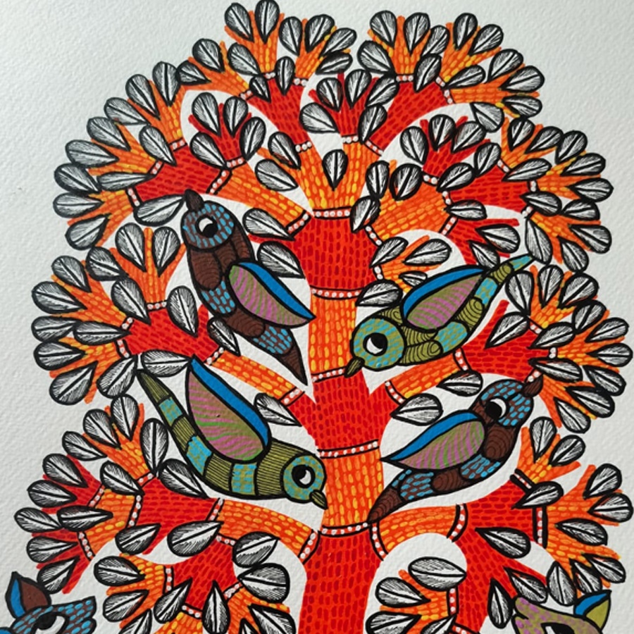 Hand Painted Gond Painting - Beauty of Nature