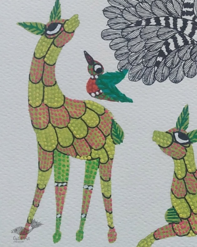 Shop online hand painted on Paper gond painting