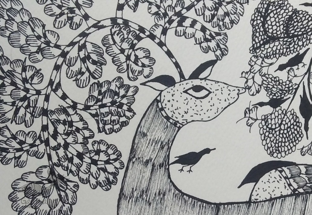 Shop online hand painted on Paper gond painting