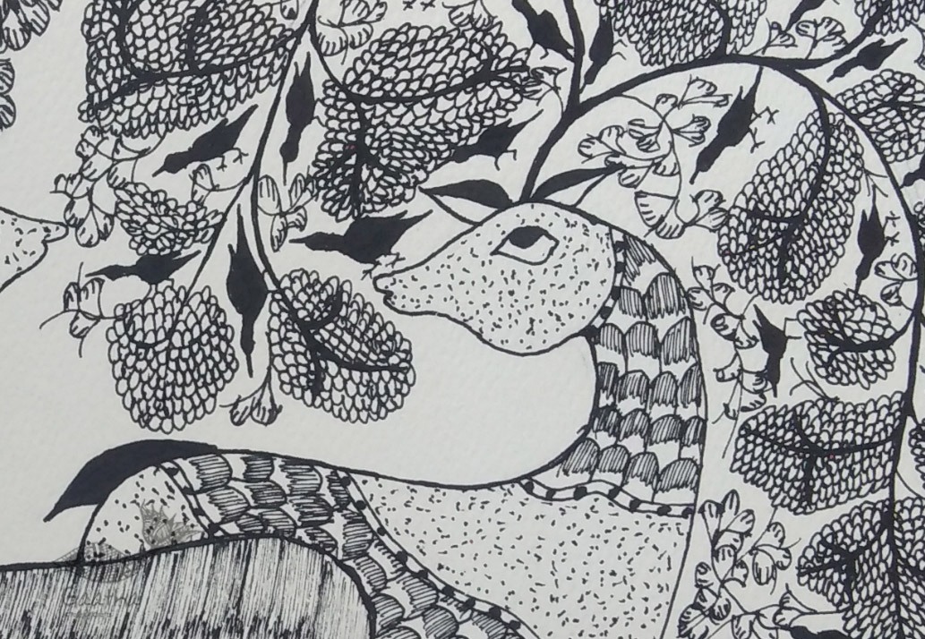 Shop online hand painted on Paper gond painting