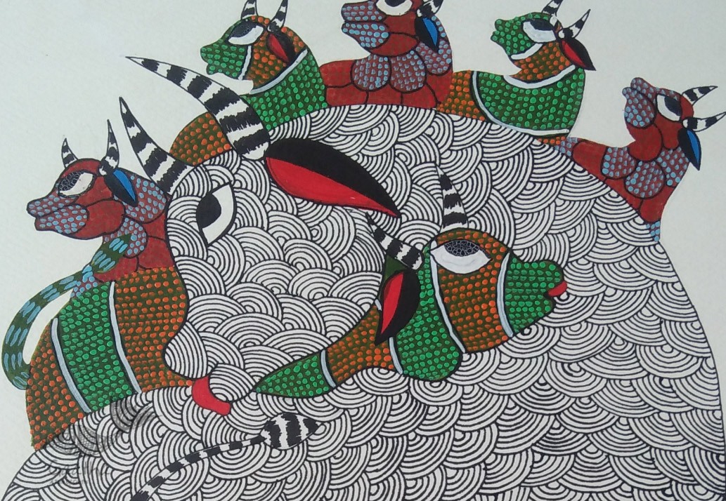 Shop online hand painted on Paper gond painting