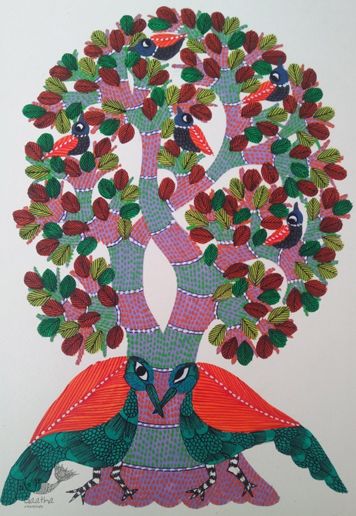 Shop online hand painted on Paper gond painting