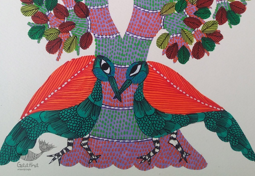 Shop online hand painted on Paper gond painting
