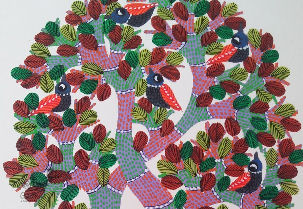 Shop online hand painted on Paper gond painting