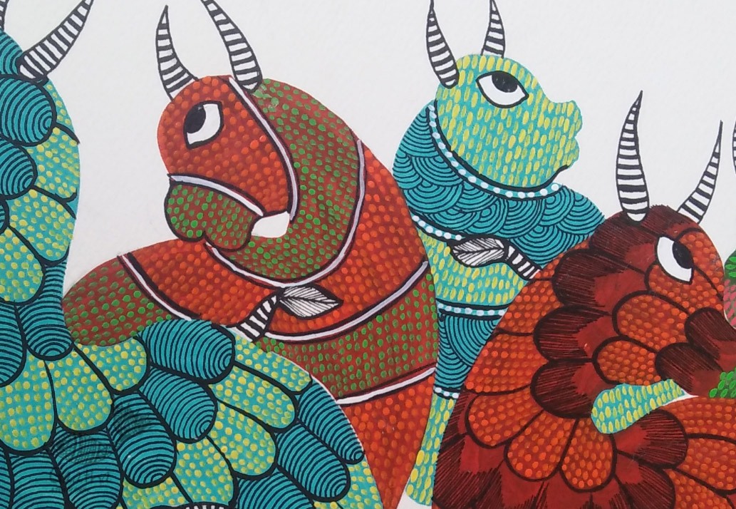 Shop online hand painted on Paper gond painting