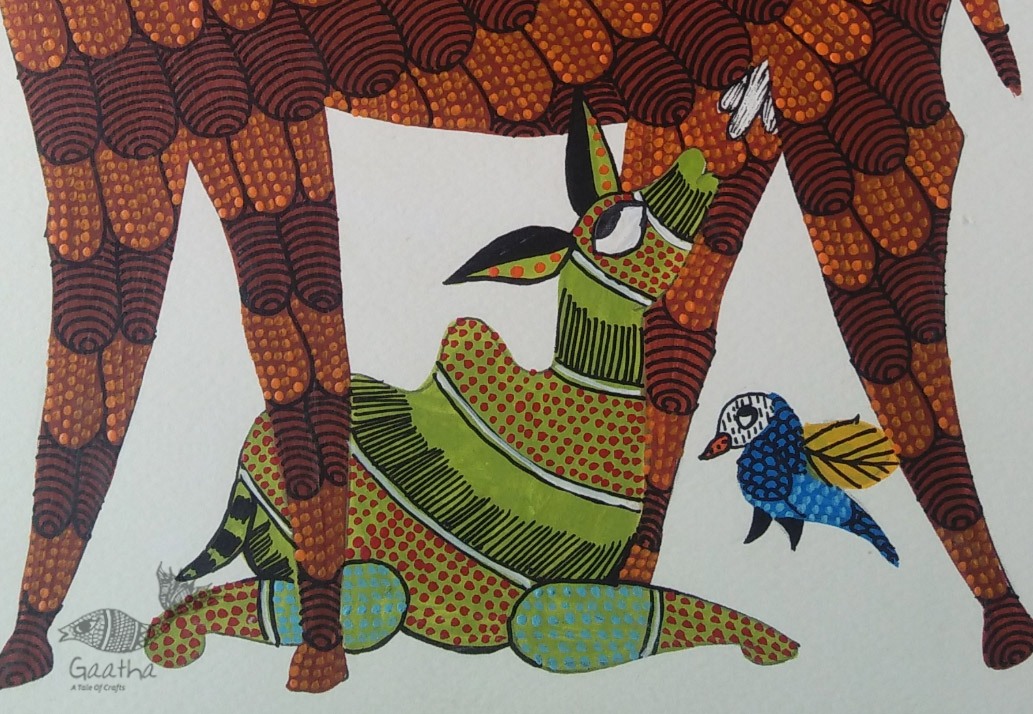 Shop online hand painted on Paper gond painting