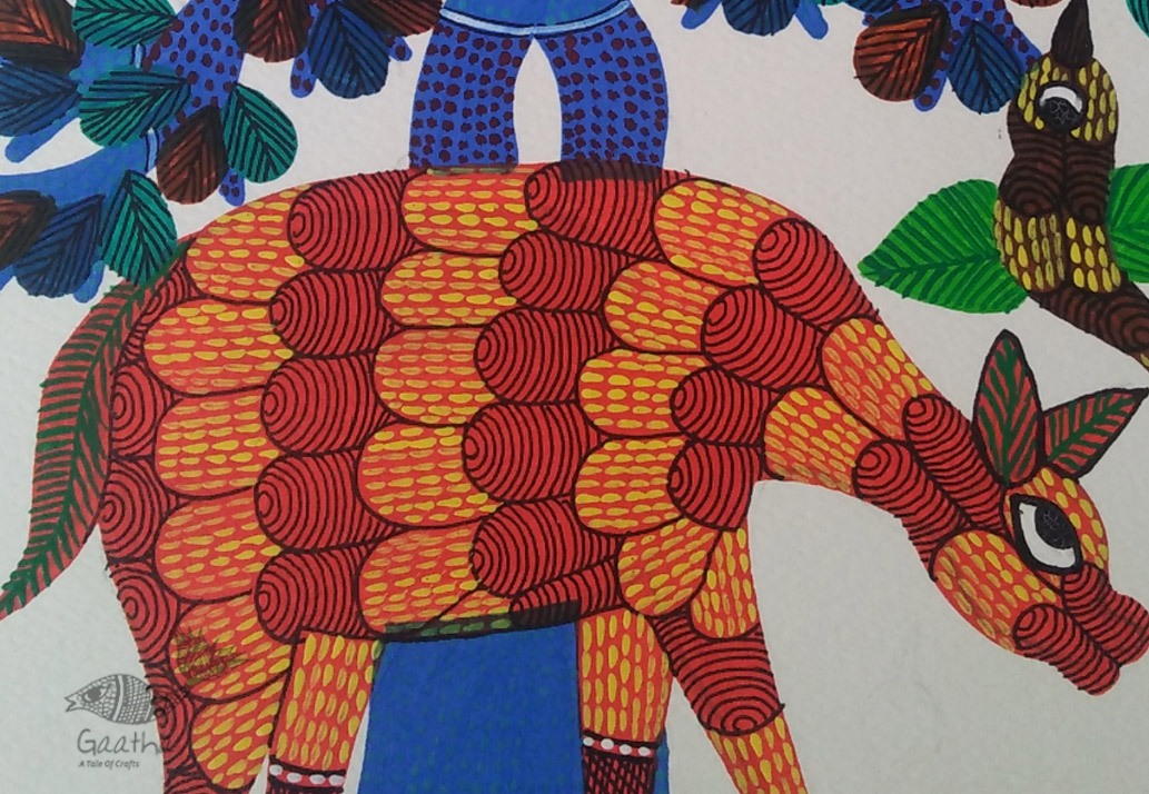 Shop online hand painted on Paper gond painting