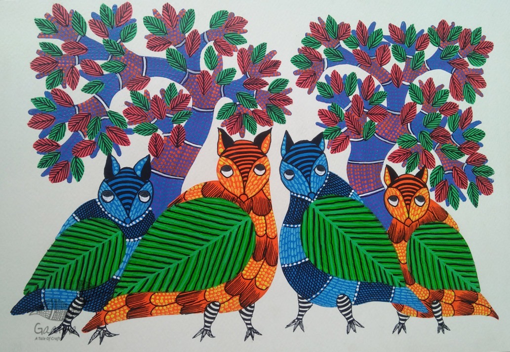 Shop online hand painted on Paper gond painting