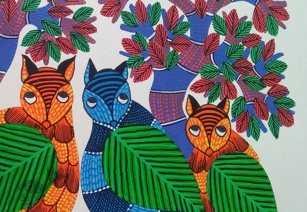 Shop online hand painted on Paper gond painting