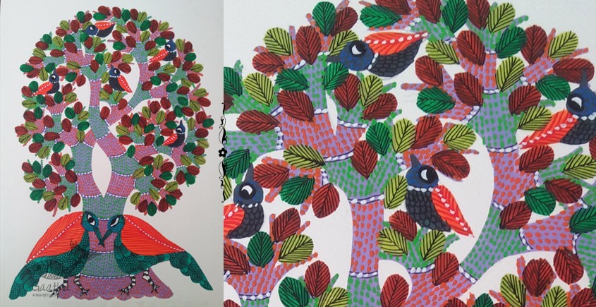 Shop online hand painted on Paper gond painting