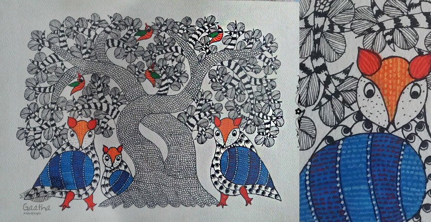 Shop online hand painted on Paper gond painting