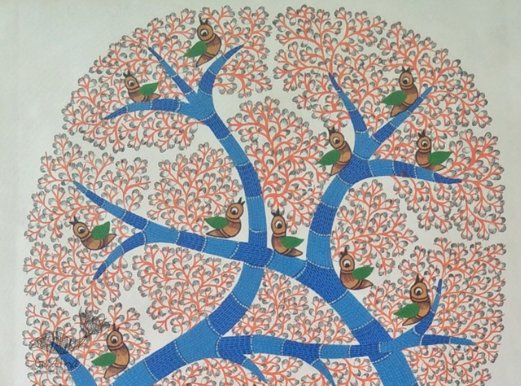 Canvas Gond Painting - Elephants