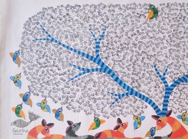 Canvas Gond Painting - Deer