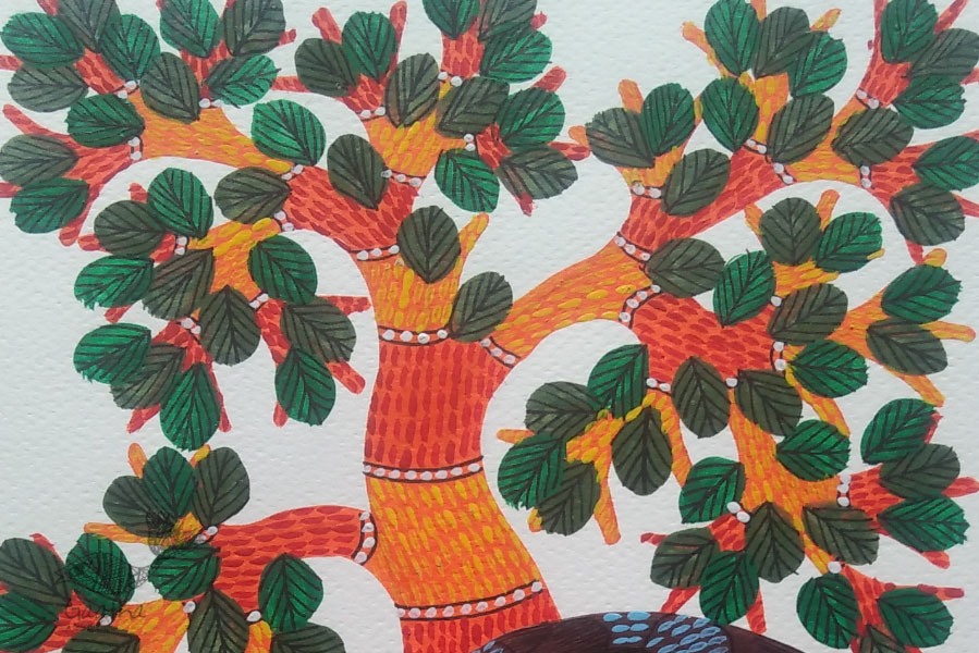 Shop online hand painted gond painting