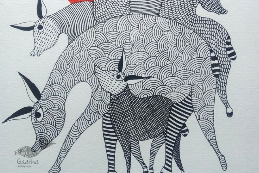 Shop online hand painted gond painting