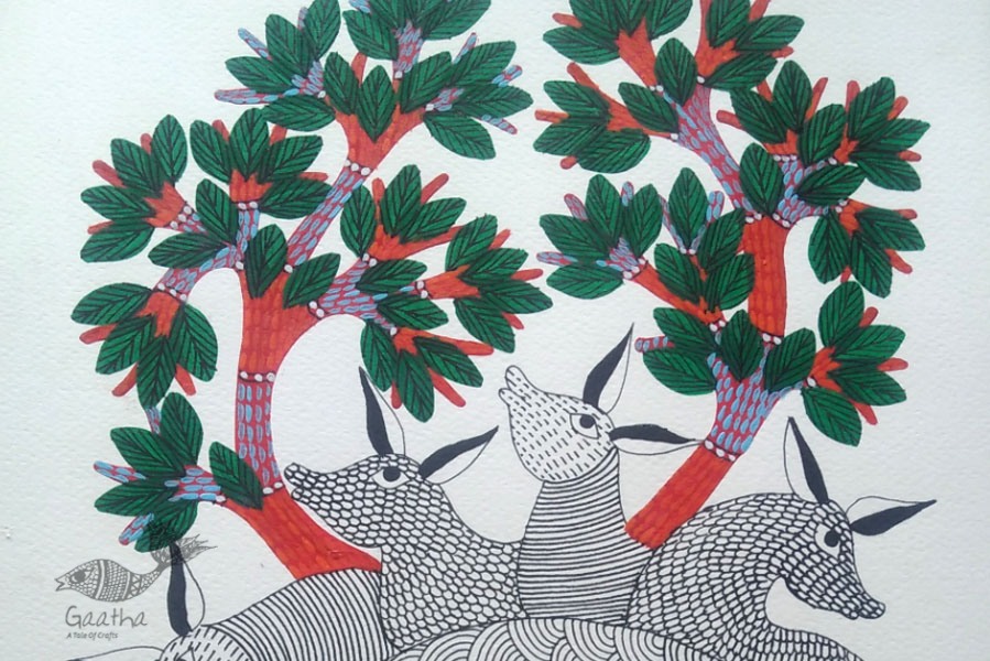 Shop online hand painted gond painting