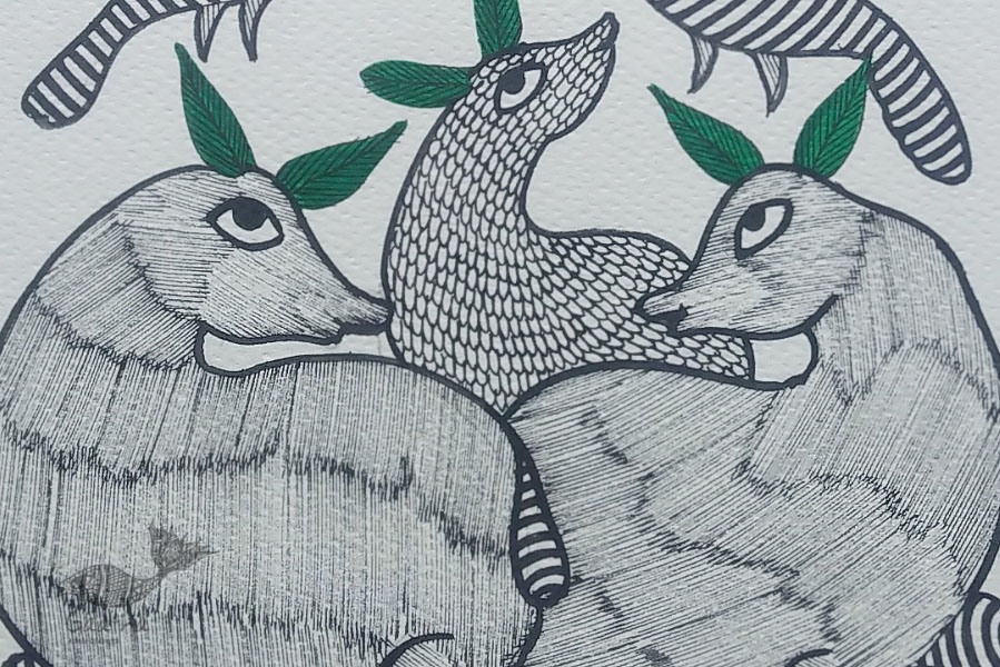 Shop online hand painted gond painting