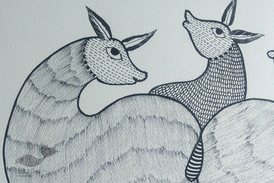 Shop online hand painted gond painting