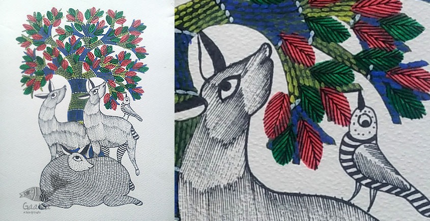 Shop online hand painted gond painting