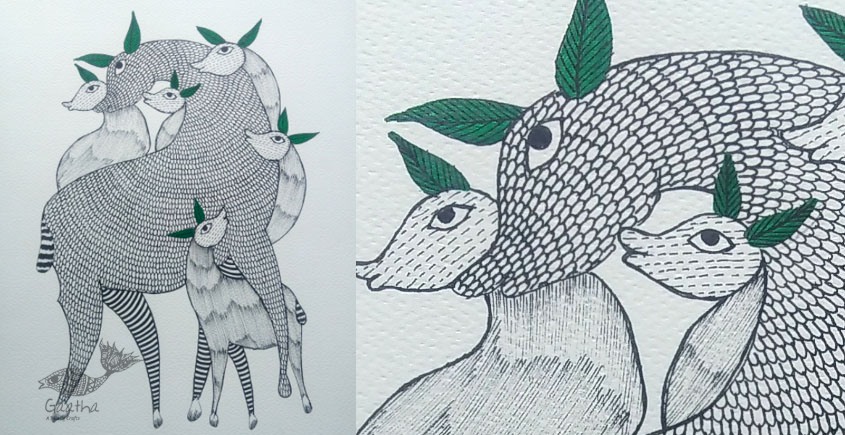 Shop online hand painted gond painting