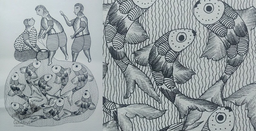 Shop online hand painted gond painting