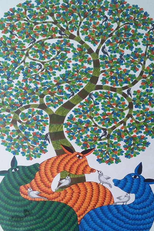 Shop online hand painted on canvas gond painting