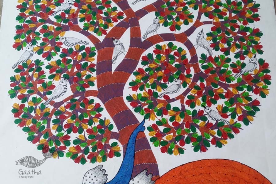 Shop online hand painted on canvas gond painting