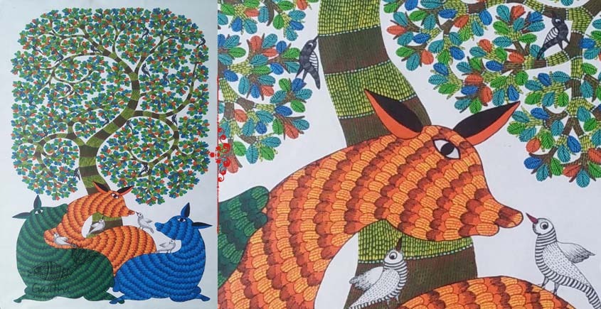 Shop online hand painted on canvas gond painting