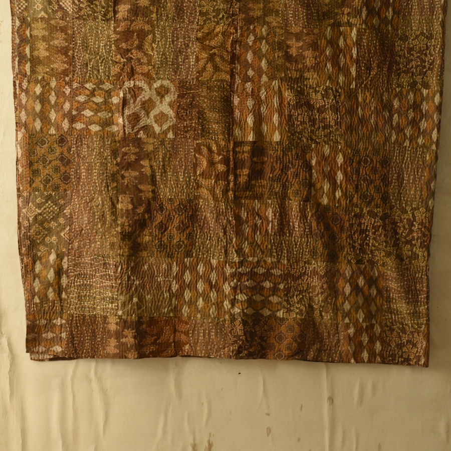 Kantha Stitch Embroidered Cotton Dohar - Double Bed Quilt / Gudadi