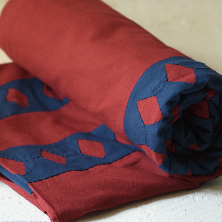 Embroidery & Patchwork Cotton Double Bedcover