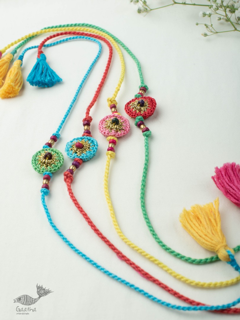  Samoolam Handmade Recyclable Crochet Rakhi Set Fanaa (Set of 2) 
