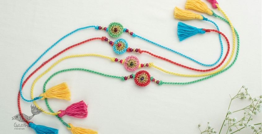  Samoolam Handmade Recyclable Crochet Rakhi Set Fanaa (Set of 2) 