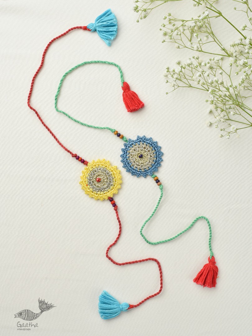  Handmade Recyclable Crochet Rakhi Set Seher (Set of 2) 