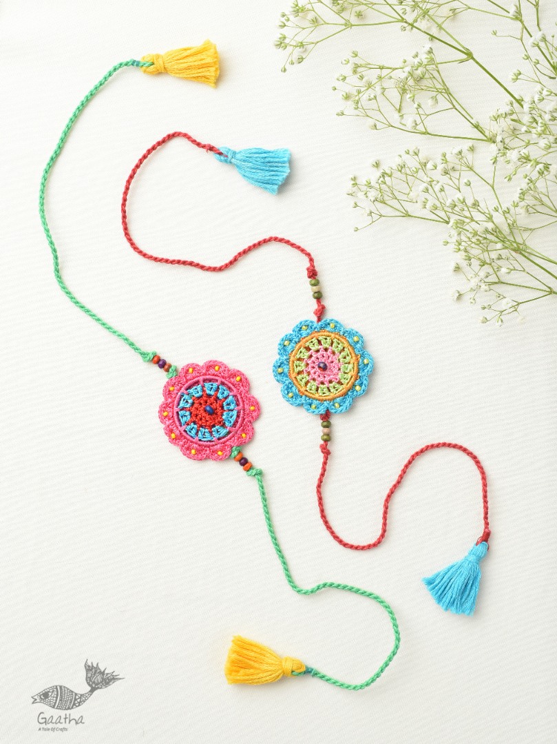  Handmade Recyclable Crochet Kids Rakhi Set Butterfly  (Set of 2) 