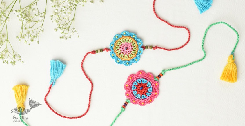  Handmade Recyclable Crochet Kids Rakhi Set Butterfly  (Set of 2) 